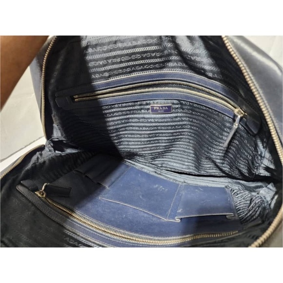 Authentic PRADA Vitello City Briefcase/Laptop Bag Deep Navy Blue - Picture 15 of 16